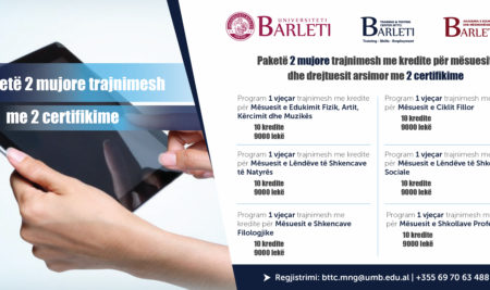 Paketë 2-mujore trajnimesh me kredite për mësuesit dhe drejtuesit arsimor me 2 certifikime